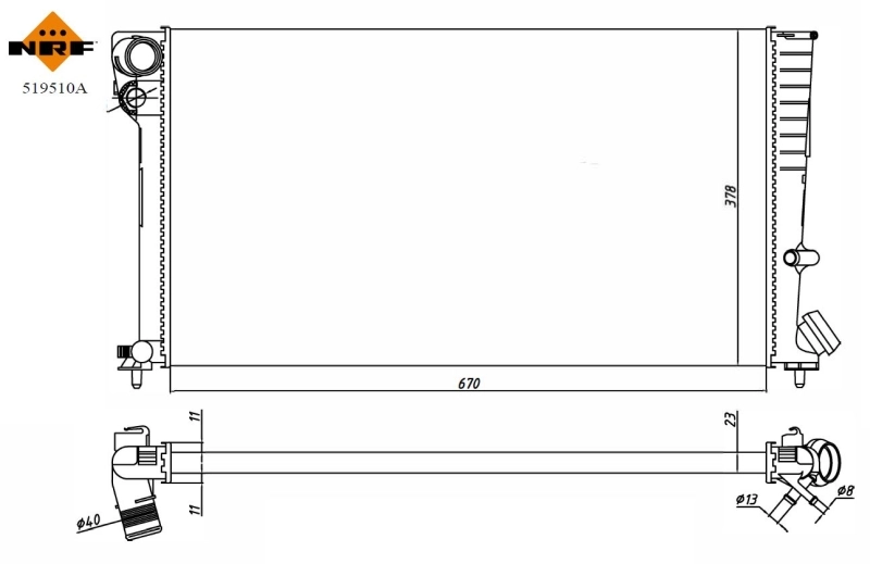 Radiateur, refroidissement du moteur NRF 519510A