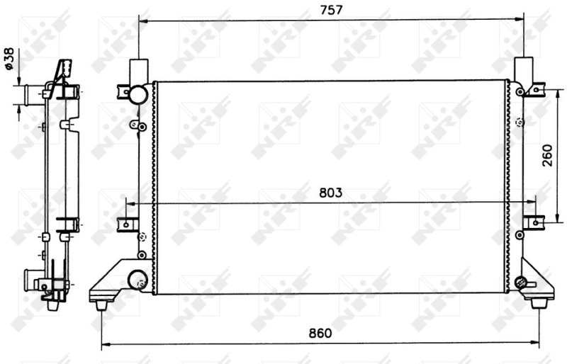Radiateur, refroidissement du moteur NRF 58240