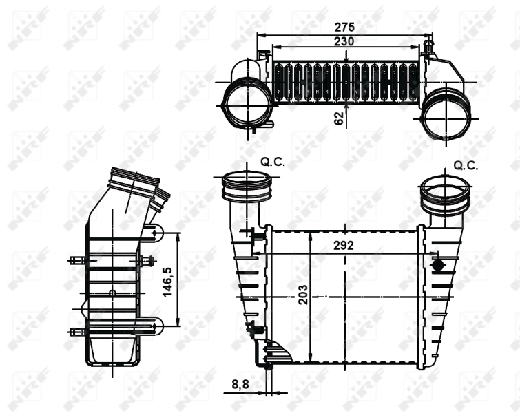 Intercooler, échangeur NRF 30138A