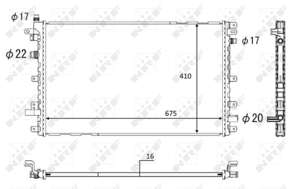 Radiateur, batterie de traction NRF 58569