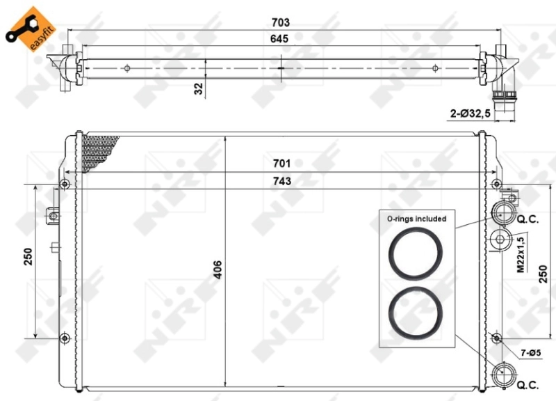 Radiateur, refroidissement du moteur NRF 58334