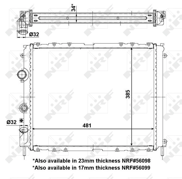 Radiateur, refroidissement du moteur NRF 53209