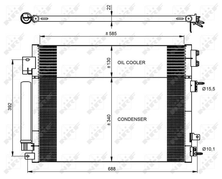 Condenseur, climatisation NRF 350088