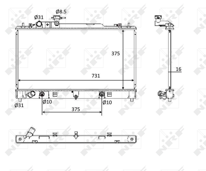 Radiateur, refroidissement du moteur NRF 58561