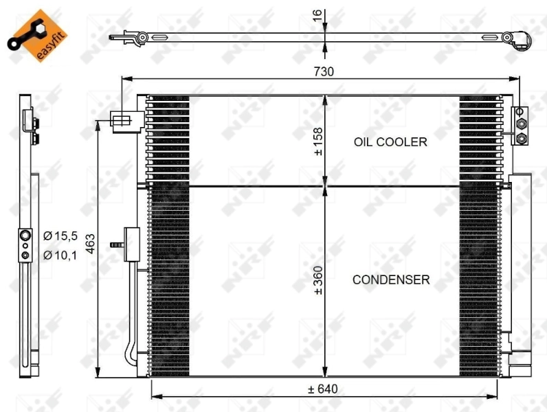 Condenseur, climatisation NRF 350038