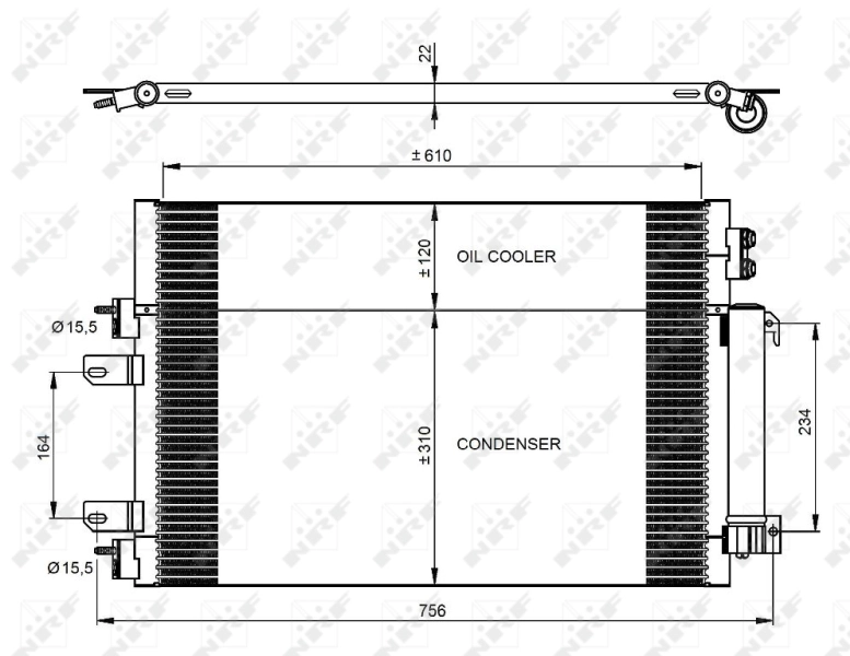 Condenseur, climatisation NRF 350086