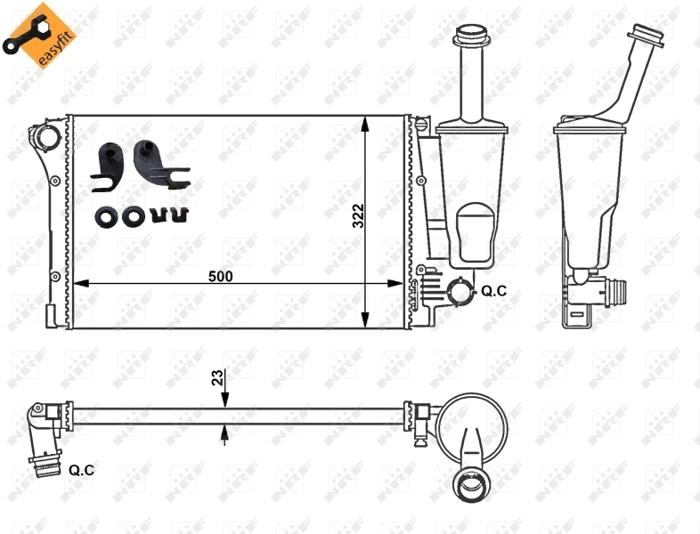 Radiateur, refroidissement du moteur NRF 58170