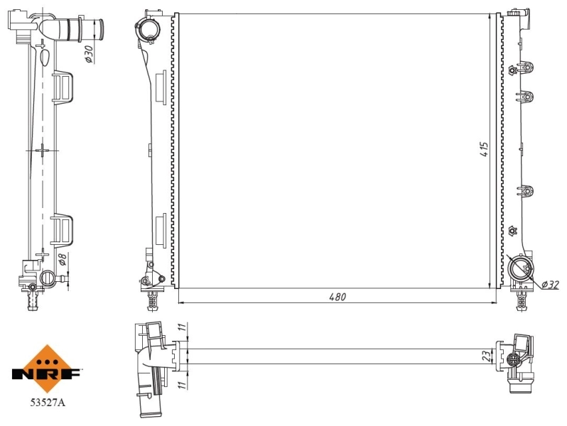 Radiateur, refroidissement du moteur NRF 53527A