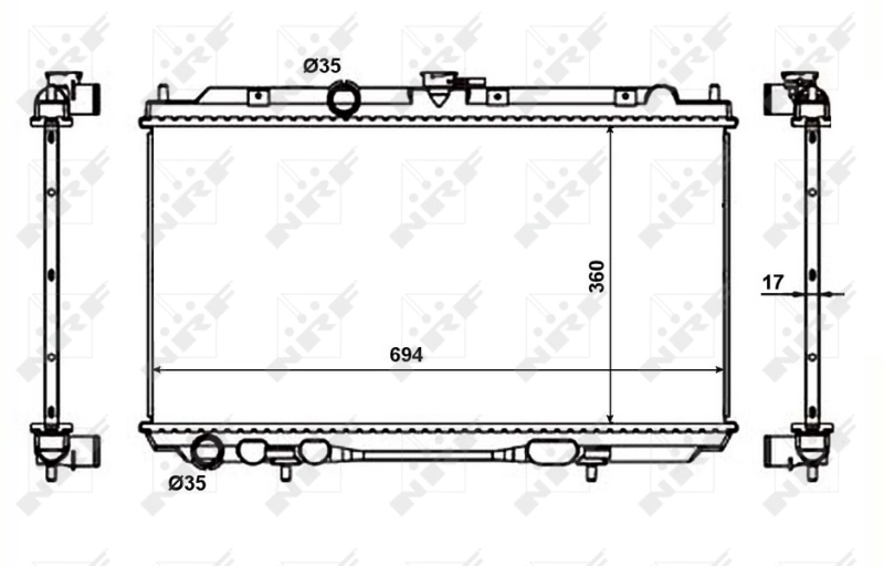 Radiateur, refroidissement du moteur NRF 53386