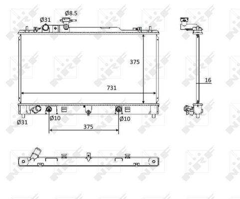 Radiateur, refroidissement du moteur NRF 58561