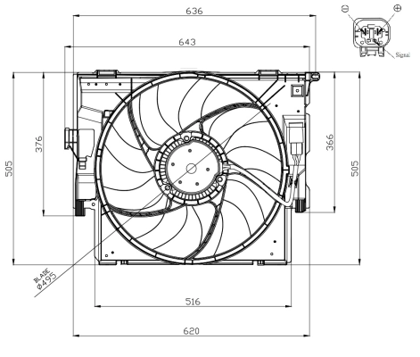 Ventilateur, refroidissement du moteur NRF 47956