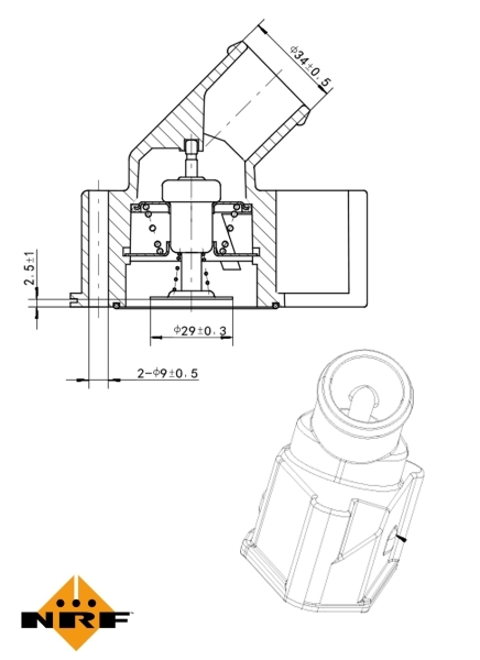 Thermostat, liquide de refroidissement NRF 725122
