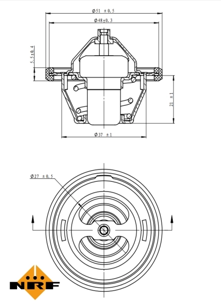 Thermostat, liquide de refroidissement NRF 725154