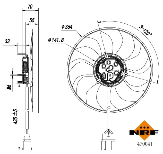 Ventilateur, refroidissement du moteur NRF 470041