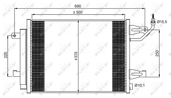 Condenseur, climatisation NRF 350073