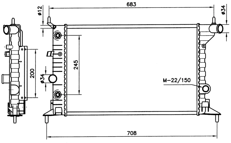 Radiateur, refroidissement du moteur NRF 519516