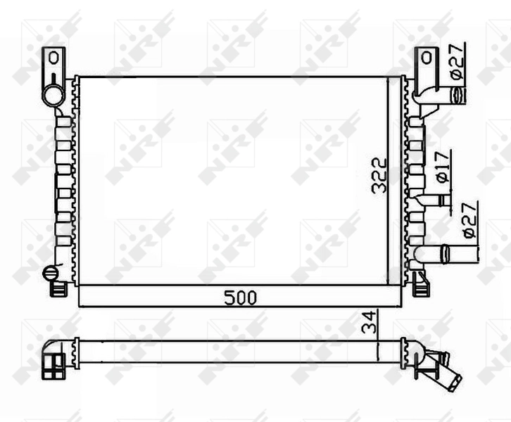 Radiateur, refroidissement du moteur NRF 506220