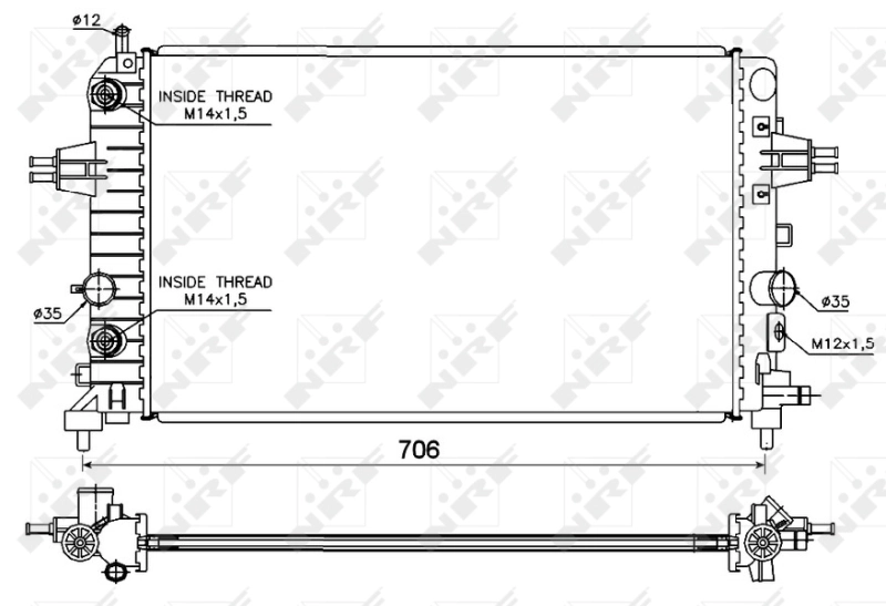 Radiateur, refroidissement du moteur NRF 53144