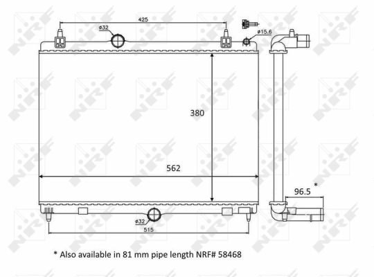 Radiateur, refroidissement du moteur NRF 58399