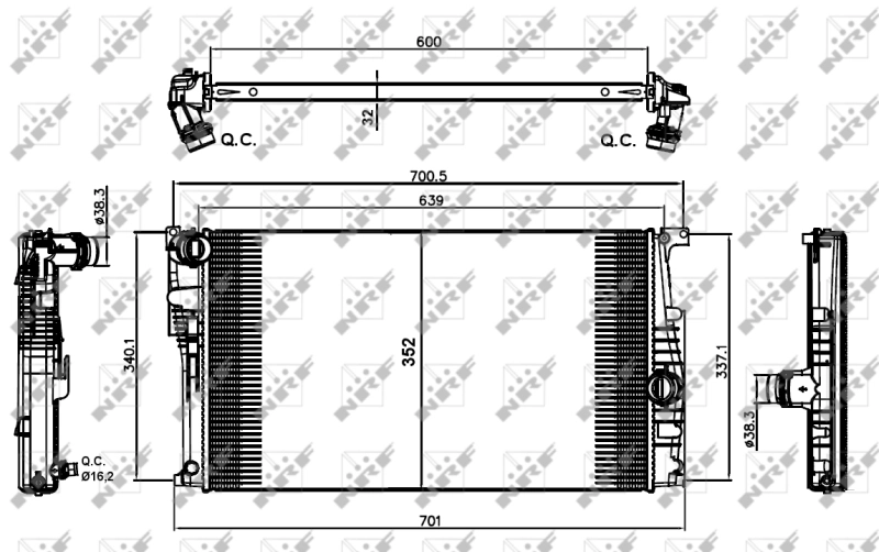 Radiateur, refroidissement du moteur NRF 58411