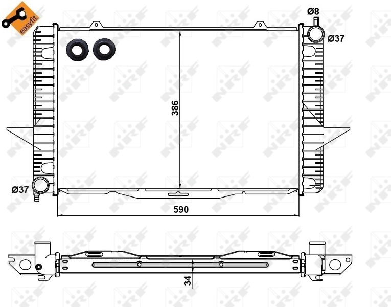 Radiateur, refroidissement du moteur NRF 58342