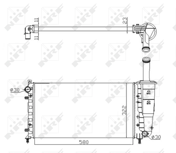 Radiateur, refroidissement du moteur NRF 53601A