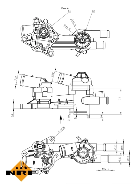Thermostat, liquide de refroidissement NRF 725191