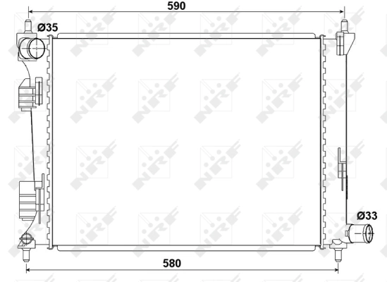 NRF 53166 — Радіатор охолодження двигуна Hyundai Accent/Veloster/Kia Rio 11-/I20 12- (вир-во NRF)