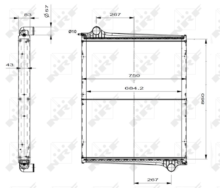 Radiateur, refroidissement du moteur NRF 519598