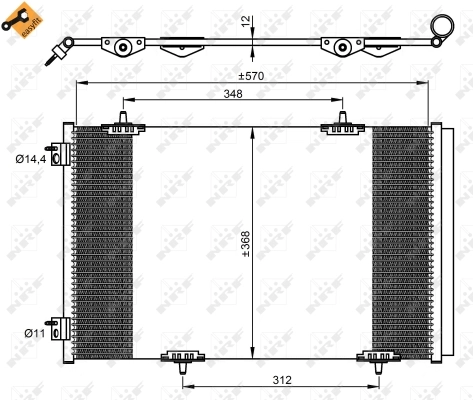Condenseur, climatisation NRF 350066