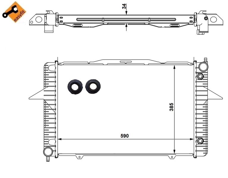 Radiateur, refroidissement du moteur NRF 58343