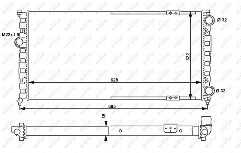Radiateur, refroidissement du moteur NRF 58095