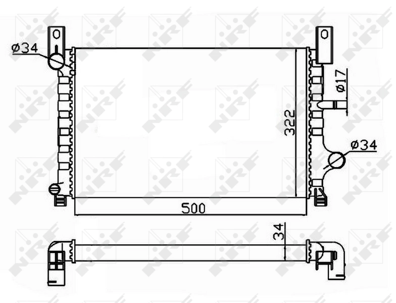 Radiateur, refroidissement du moteur NRF 506224