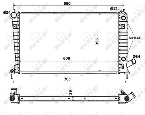 Radiateur, refroidissement du moteur NRF 58349