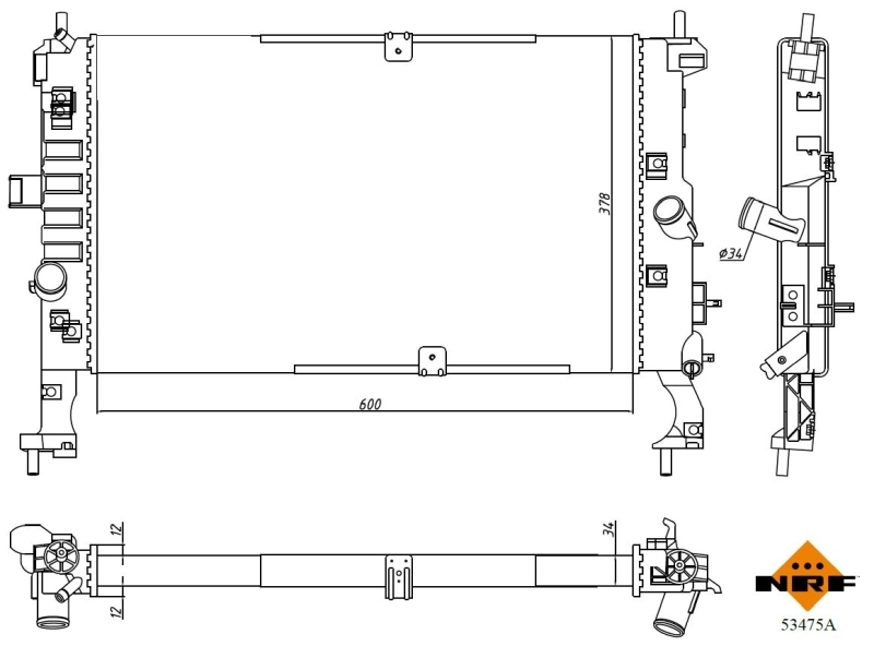 Radiateur, refroidissement du moteur NRF 53475A