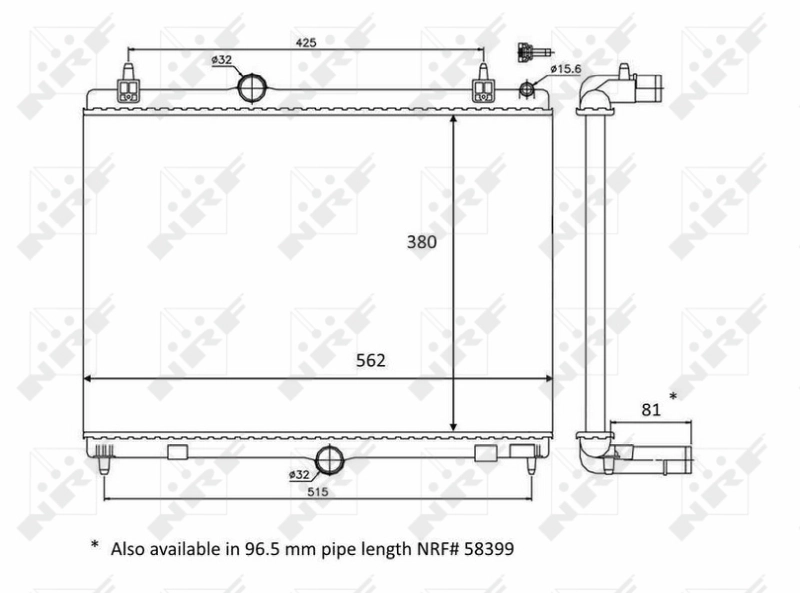 Radiateur, refroidissement du moteur NRF 58468