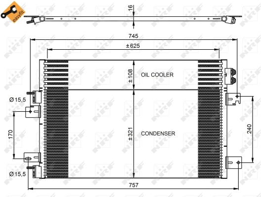 NRF 350031 — Конденсатор кондиціонера JEEP Patriot 2.4 07- (вир-во NRF)