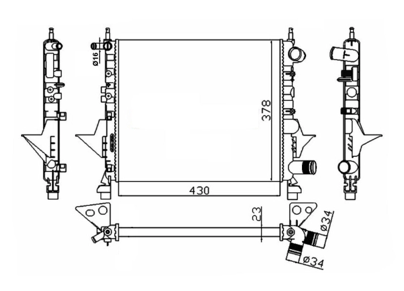 Radiateur, refroidissement du moteur NRF 529513