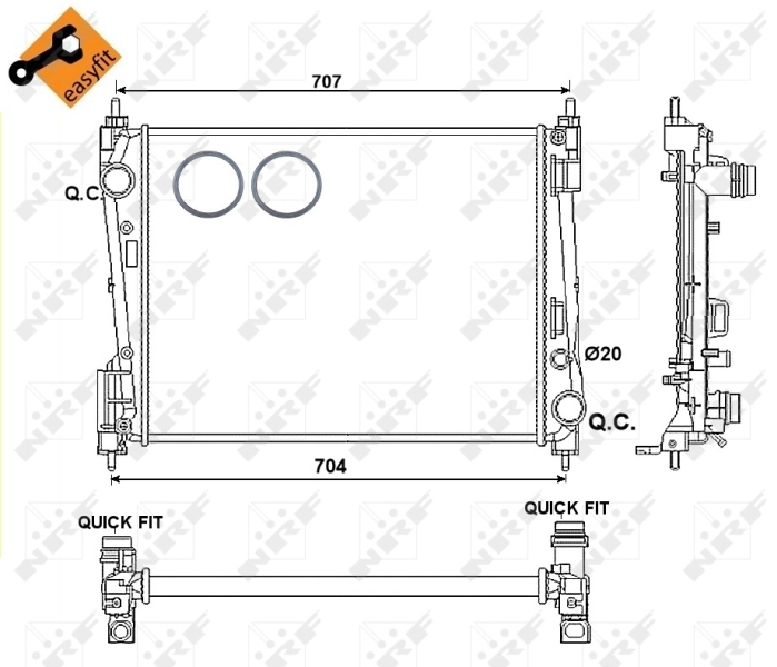 Radiateur, refroidissement du moteur NRF 54752