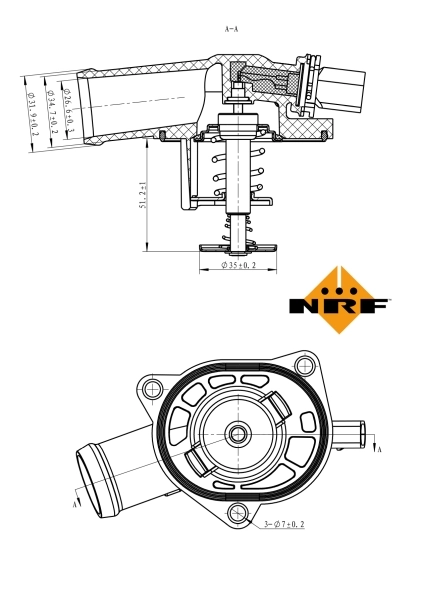 Thermostat, liquide de refroidissement NRF 725130