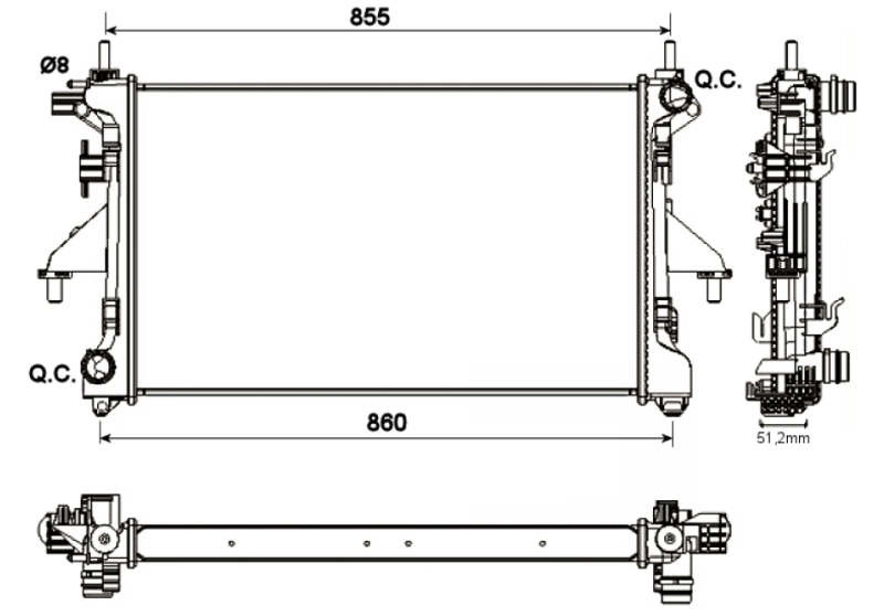 Radiateur, refroidissement du moteur NRF 54204A