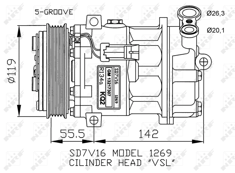 Compresseur, climatisation NRF 32818G