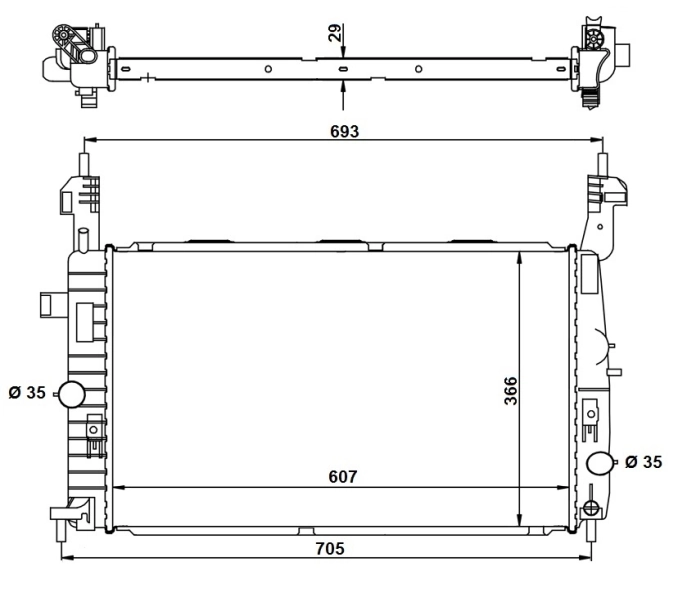 Radiateur, refroidissement du moteur NRF 53416