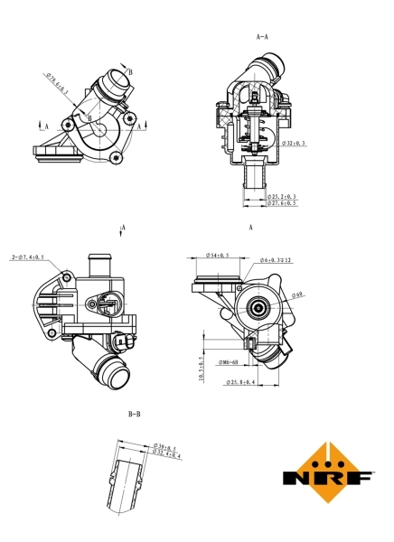 Thermostat, liquide de refroidissement NRF 725027