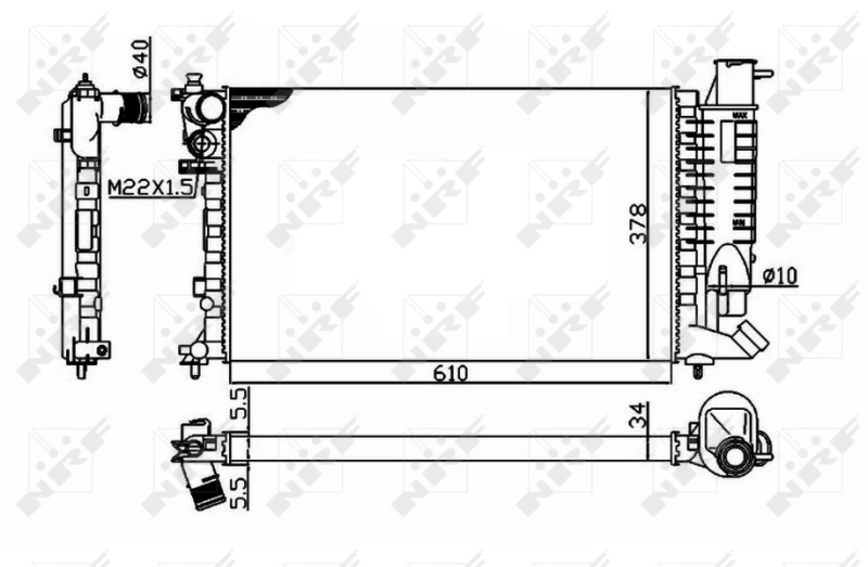 Radiateur, refroidissement du moteur NRF 58092