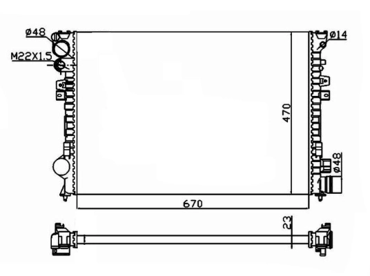 Radiateur, refroidissement du moteur NRF 58958A