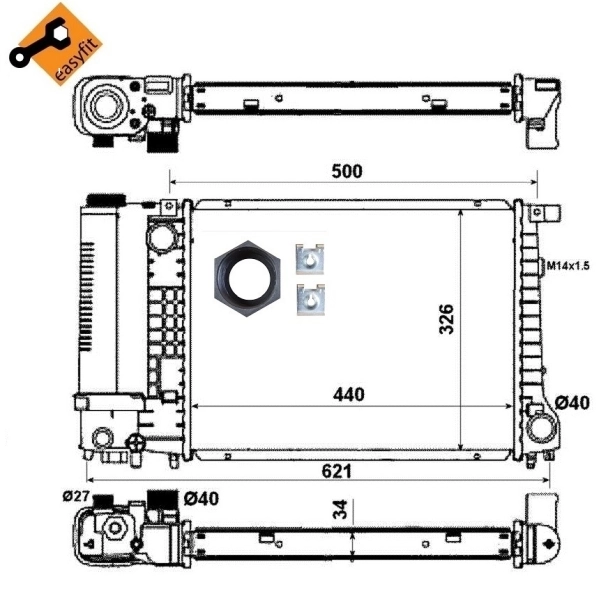 Radiateur, refroidissement du moteur NRF 53426