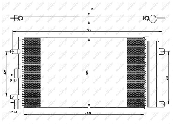 NRF 35752 — Конденсер кондіционера FIAT Doblo 1.4 05- (вир-во NRF)