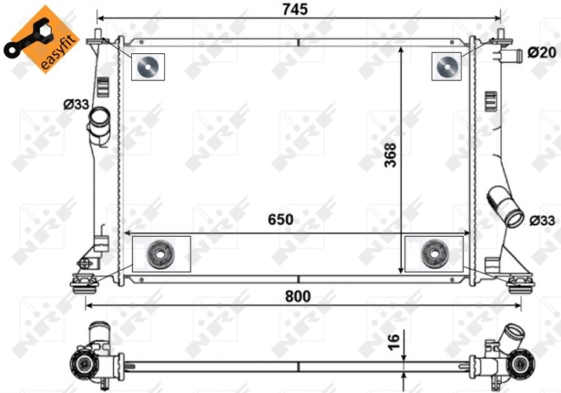 Radiateur, refroidissement du moteur NRF 53465