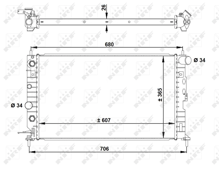 Radiateur, refroidissement du moteur NRF 50219A